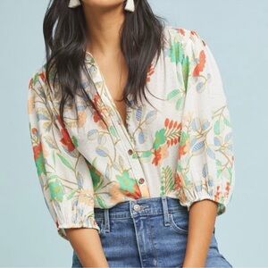 Anthropologie Maeve Kalapana floral top